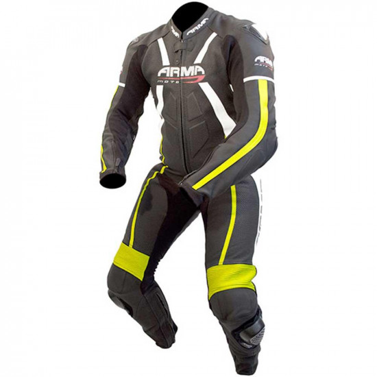 Armr Harada R Leather Suit Black/Flu.Yellow 38 Leather Suits - SKU A414538