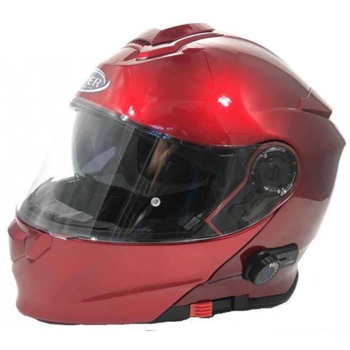 Viper RS V171 Bluetooth Burgundy Flip Front Motorcycle Helmets