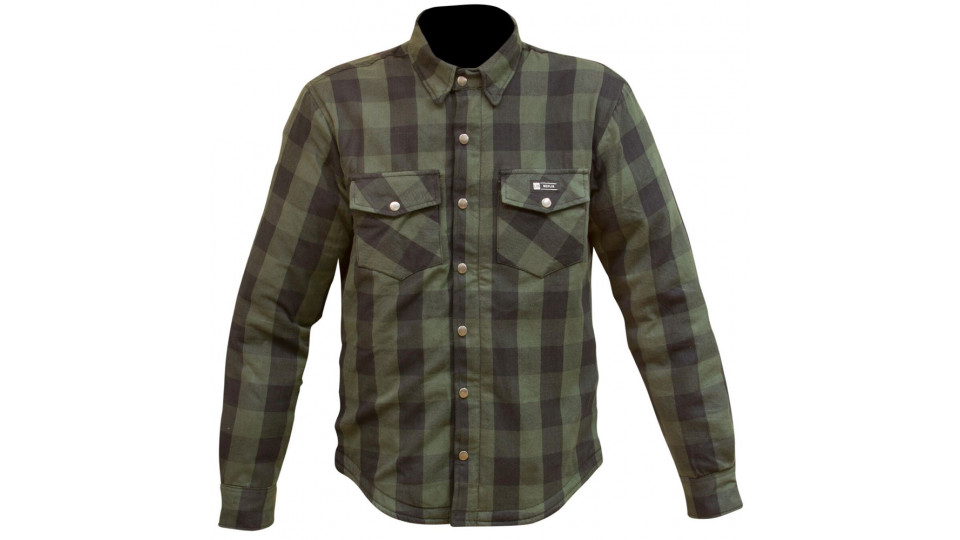 Merlin Axe Motorcycle Armoured Shirt Green Check