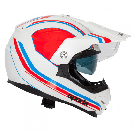 SPADA INTREPID DELTA WHITE/RED/BLUE X-SMALL HELMET Full Face Helmets - SKU 0131330