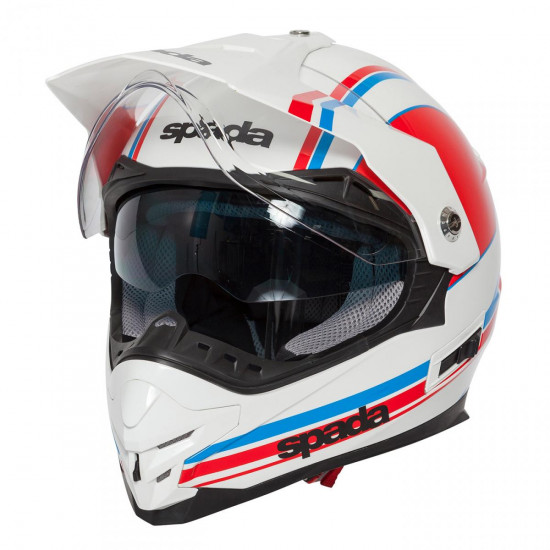 SPADA INTREPID DELTA WHITE/RED/BLUE X-SMALL HELMET Full Face Helmets - SKU 0131330