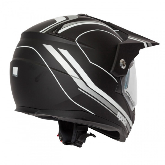 SPADA INTREPID DELTA MATT BLACK/WHITE X-SMALL HELMET Full Face Helmets - SKU 0131385