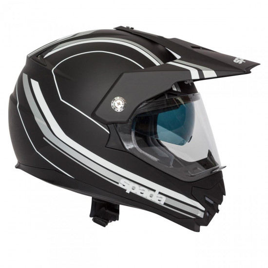 SPADA INTREPID DELTA MATT BLACK/WHITE X-SMALL HELMET Full Face Helmets - SKU 0131385