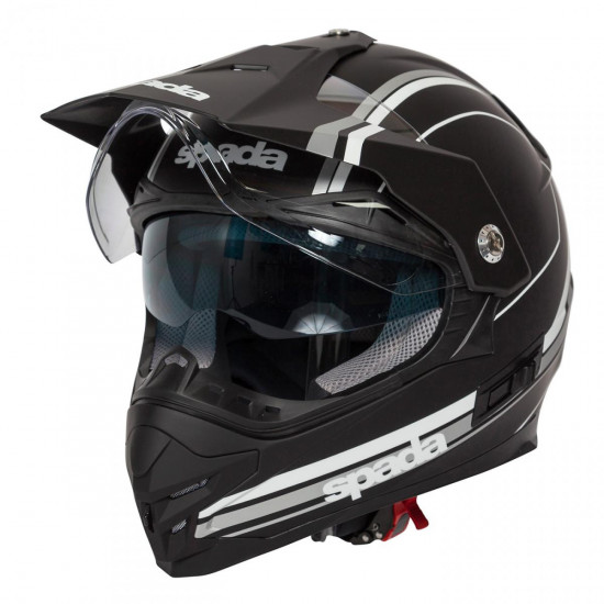 SPADA INTREPID DELTA MATT BLACK/WHITE X-SMALL HELMET Full Face Helmets - SKU 0131385