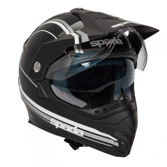 SPADA INTREPID DELTA MATT BLACK/WHITE X-SMALL HELMET Full Face Helmets - SKU 0131385