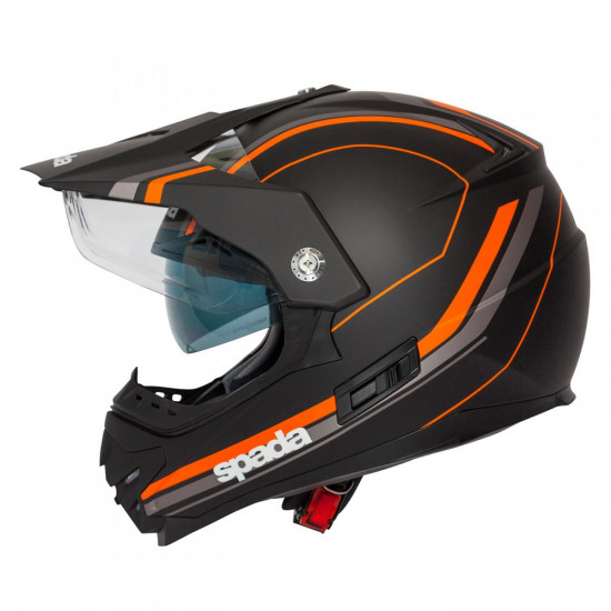 SPADA INTREPID DELTA MATT BLACK/ORANGE X-SMALL HELMET Full Face Helmets - SKU 0131439