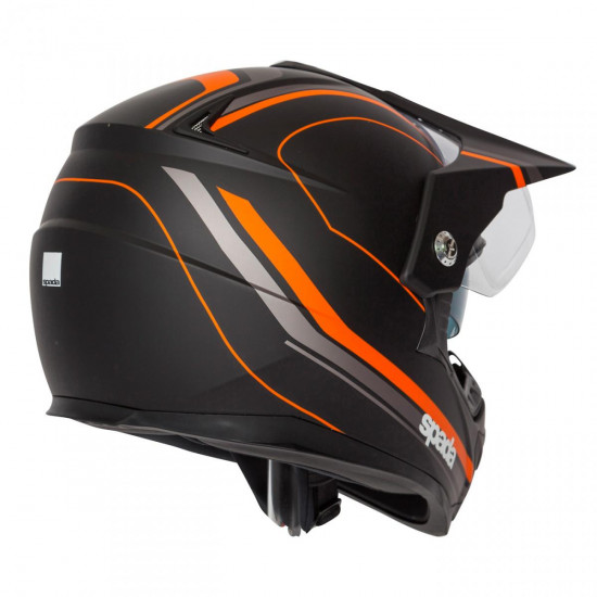 SPADA INTREPID DELTA MATT BLACK/ORANGE X-SMALL HELMET Full Face Helmets - SKU 0131439