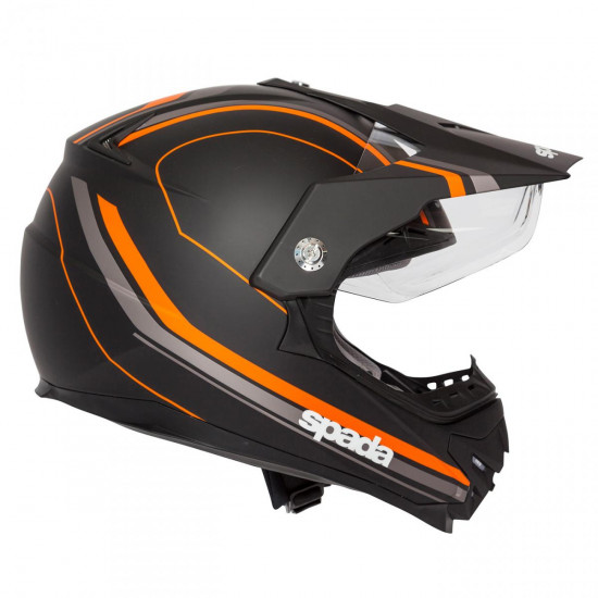 SPADA INTREPID DELTA MATT BLACK/ORANGE X-SMALL HELMET Full Face Helmets - SKU 0131439