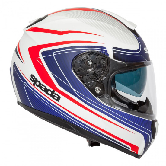 SPADA SP16 MONARCH MATT WHITE/RED/BLUE X-SMALL HELMET Full Face Helmets - SKU 0131651