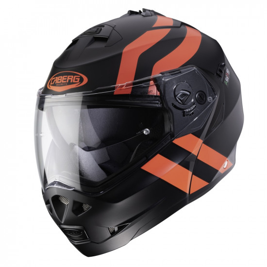 CABERG DUKE II SUPER LEGEND MATT BLK/RED FLO X-SMALL HELMET Flip Front Motorcycle Helmets - SKU 0763647