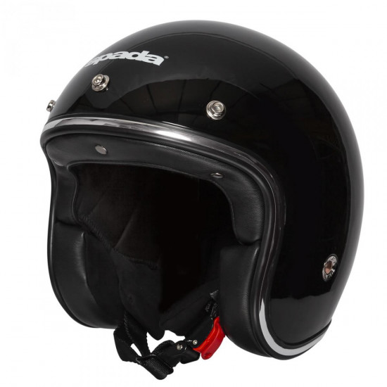 SPADA OPEN FACE CLASSIC GLOSS BLACK X-SMALL HELMET Open Face Helmets - SKU 0156265