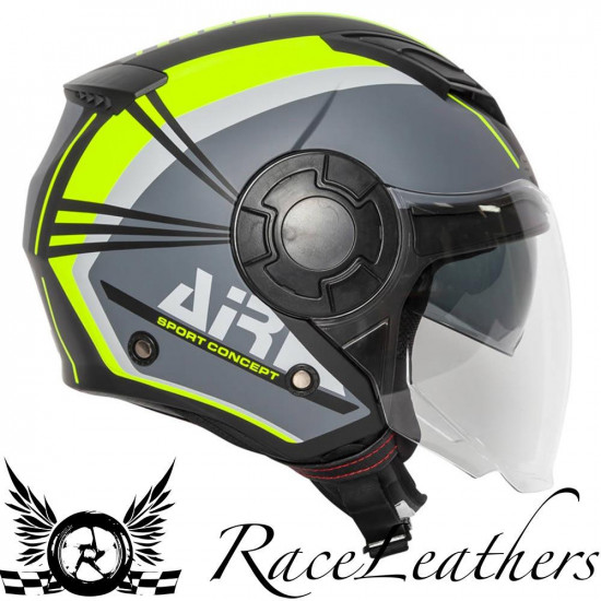 Spada Lycan Strobe Matt Yellow Black Open Face Helmets - SKU 0762435