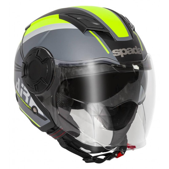 Spada Lycan Strobe Matt Yellow Black Open Face Helmets - SKU 0762435