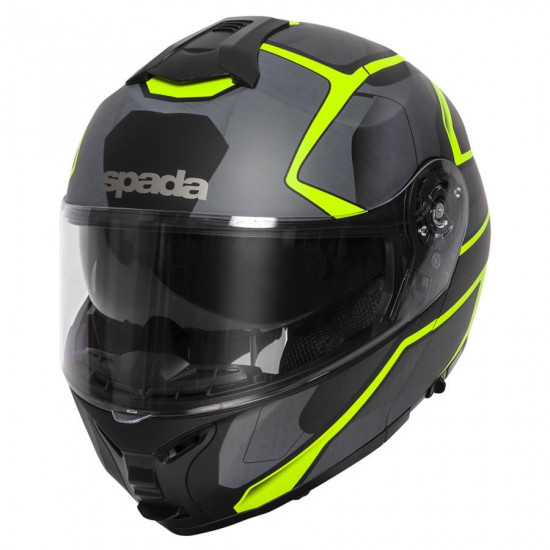 SPADA ORION SLATE MATT BLACK/YELLOWX-SMALL HELMET Flip Front Motorcycle Helmets - SKU 0765221