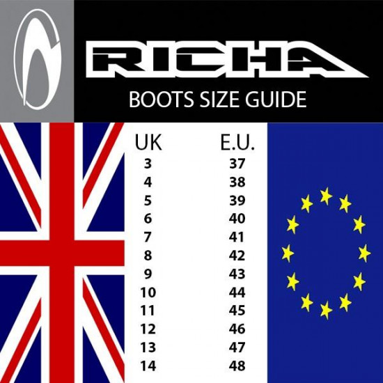 Richa Velocity Black Sports Motorcycle Boots Mens Motorcycle Racing Boots - SKU 084/VELOC/BK/39