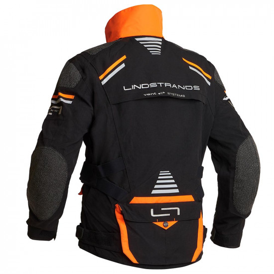 Lindstrands Sunne Black Orange Laminated Motorcycle Jacket Mens Motorcycle Jackets - SKU 720-21060208-48