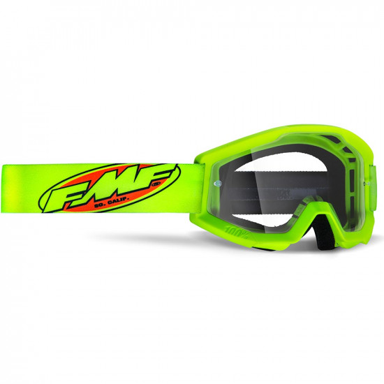 100% FMF Vision Powercore Core Yellow Motocross Goggles Clear Lens