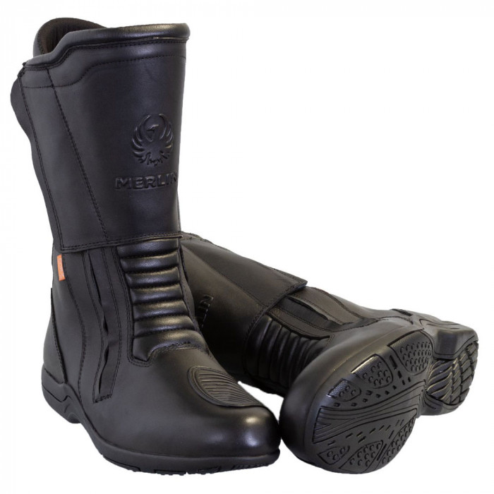 Mens Motorcycle Touring Boots : Merlin Thor D3O Black Waterproof ...