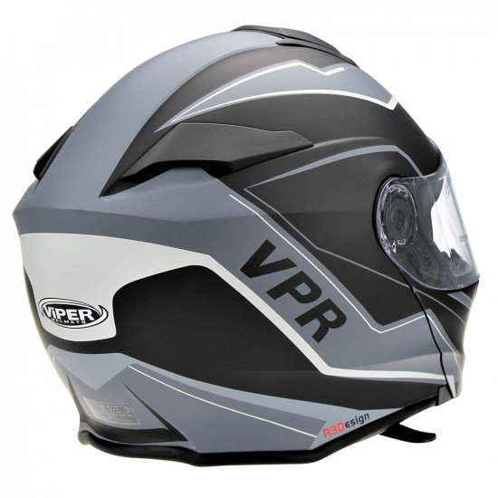 Viper RSV171 BL+ 3.0 Zone Matt Black Grey Flip Front Motorcycle Helmets - SKU A175ZoneMattBlackGreyXS