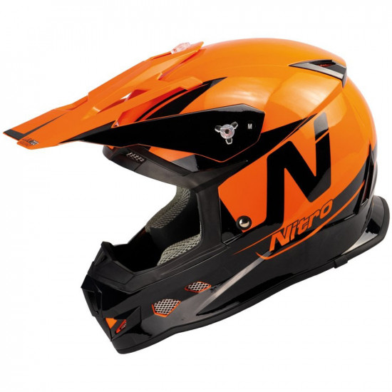 Nitro MX700 Black Orange Gloss Off Road Helmets - SKU 8050791