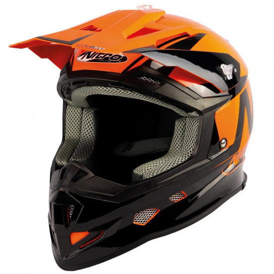 Nitro MX700 Black Orange Gloss Off Road Helmets - SKU 8050791