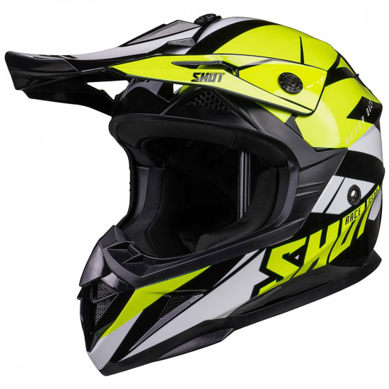 Shot MX Helmet Pulse Revenge Black Neon Yellow White