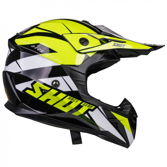 Shot MX Helmet Pulse Revenge Black Neon Yellow White Off Road Helmets - SKU A09-21C1-B01-07