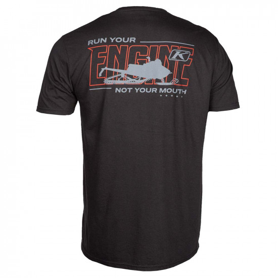 Klim Run Your Engine Short Sleeve T Black - High Risk Red Casual Wear - SKU 3777-000-160-007