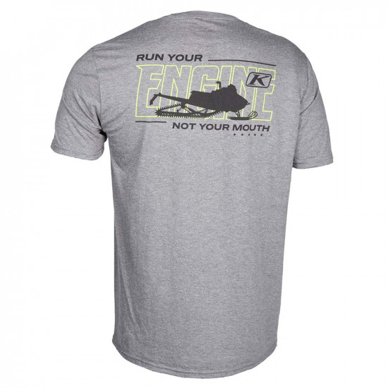 Klim Run Your Engine Short Sleeve T Gray - Hi-Vis Casual Wear - SKU 3777-000-160-601