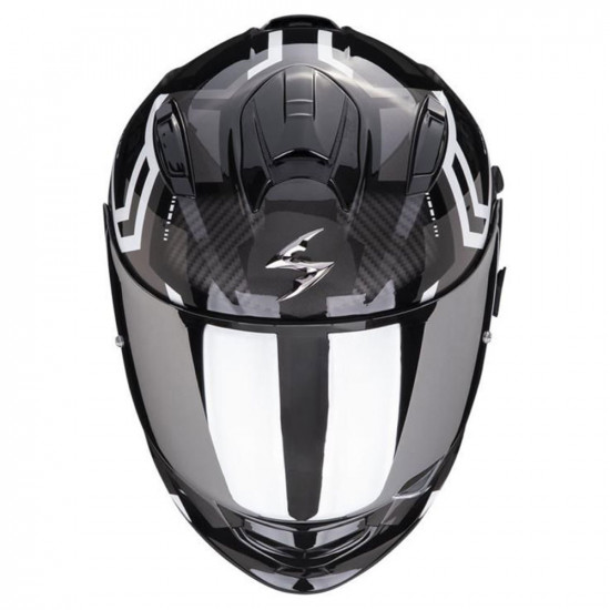 Scorpion Exo 491 Spin Black/White Full Face Helmets - SKU 75048370551XS