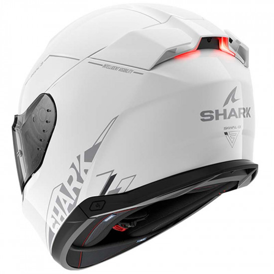 Shark Skwal i3 Blank SP Gloss White Silver Full Face Helmets - SKU 210/HE0810E/WSA1