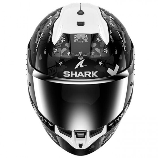 Shark Skwal I3 Hellcat Black White Anthracite + Free Chrome Visor Full Face Helmets - SKU 210/HE0828E/KUS1