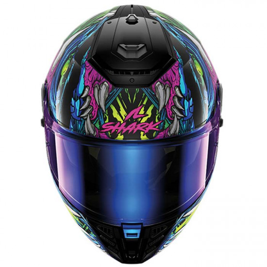 Shark Spartan RS Shaytan Black Green Violet Full Face Helmets - SKU 200/HE8114E/KGV1