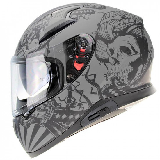 Viper RSV95 Skull Grey Full Face Helmets - SKU A225SkullGreyXS