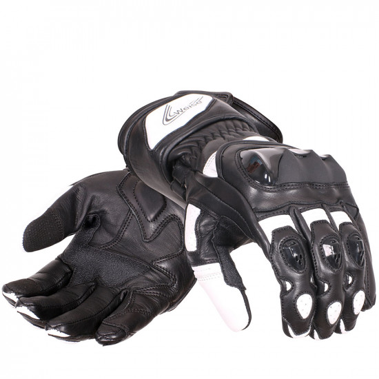 Weise Falcon Glove Black White Mens Motorcycle Gloves - SKU WGFAL822X